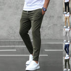 Men's Casual Drawstring Trousers With Pockets Fashion Slim Fit  Skinny Pencil Pants Clothing