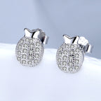 Pineapple Stud Earrings in Sterling Silver