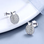 Pineapple Stud Earrings in Sterling Silver