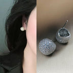 Light Luxury Full Diamond Little Golden Beans Ear Clip Exquisite And Versatile Flashing Earrings
