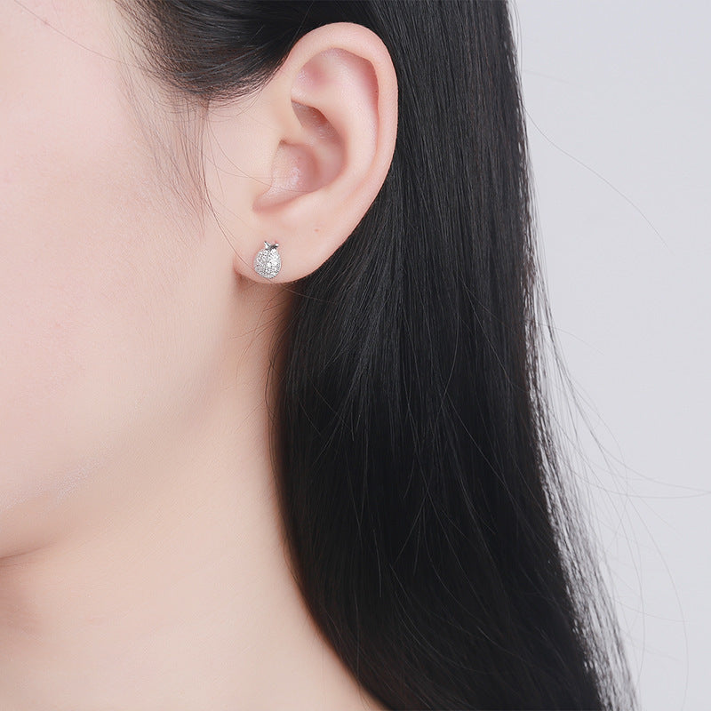 Pineapple Stud Earrings in Sterling Silver