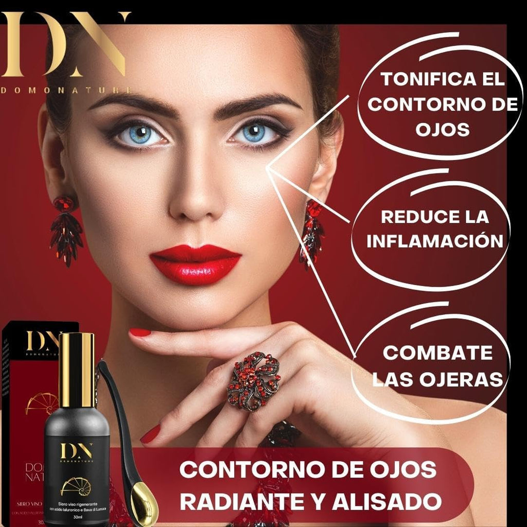 Crema Baba De Caracol Pura Facial 100%, Serum Acido Hialuronico Y Vitamina C, Contorno De Ojos Antiarrugas Mujer Y Hombre, Hidratante, Domonature 30Ml