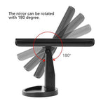 Three-sided Foldable Magnifying Desktop Makeup Mirror With Lamp