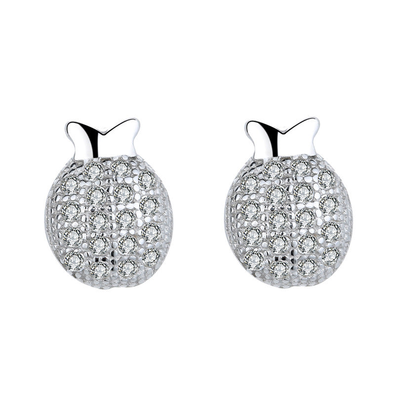 Pineapple Stud Earrings in Sterling Silver