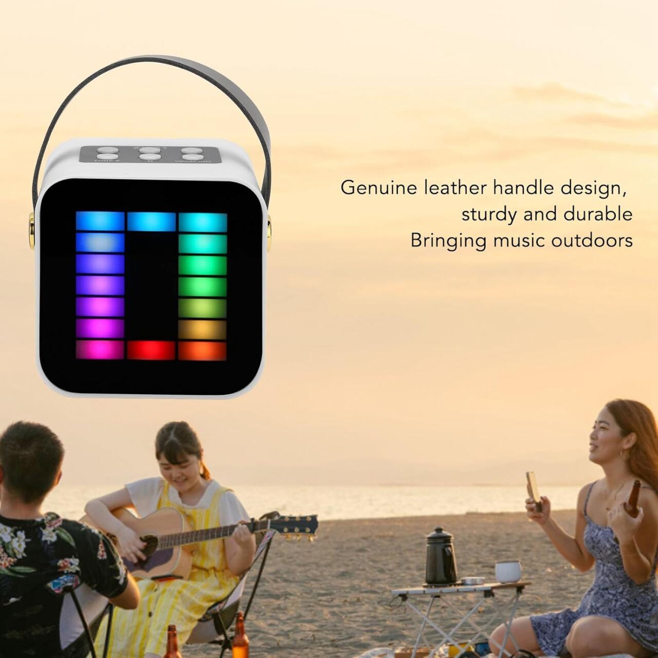 Mini Micrófono con Altavoz Bluetooth con Luz RGB