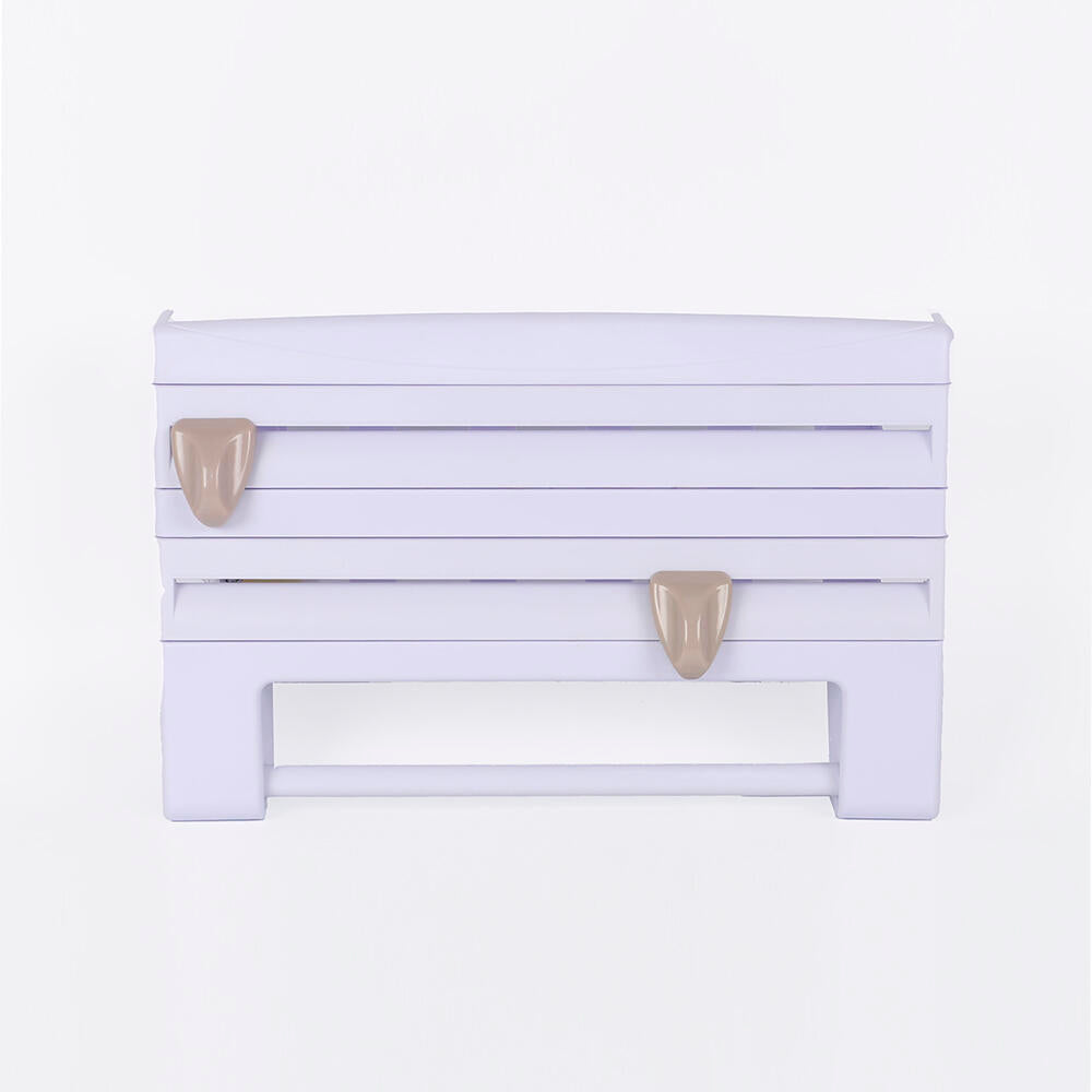 Portarrollos de Pared Para 3 Rollos, Porta Rollos Con Cuchillas Para un Corte Limpio, Portarrollos de Cocina de plástico