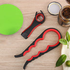 Abridor de frascos tapas con almohadilla de agarre para personas mayores manos débiles, abridor multifunción 4 en 1