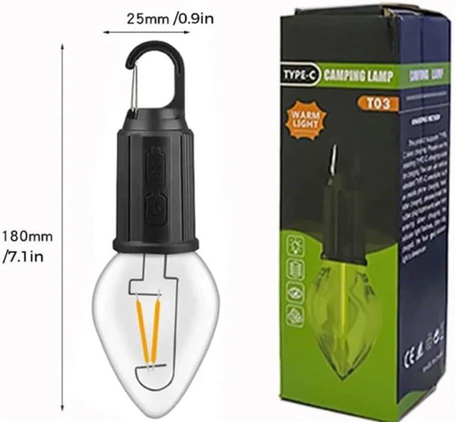 Bombilla Tipo C ideal para camping  - Foco Resistente al Agua IPX4, Ideal para Camping y Decoración