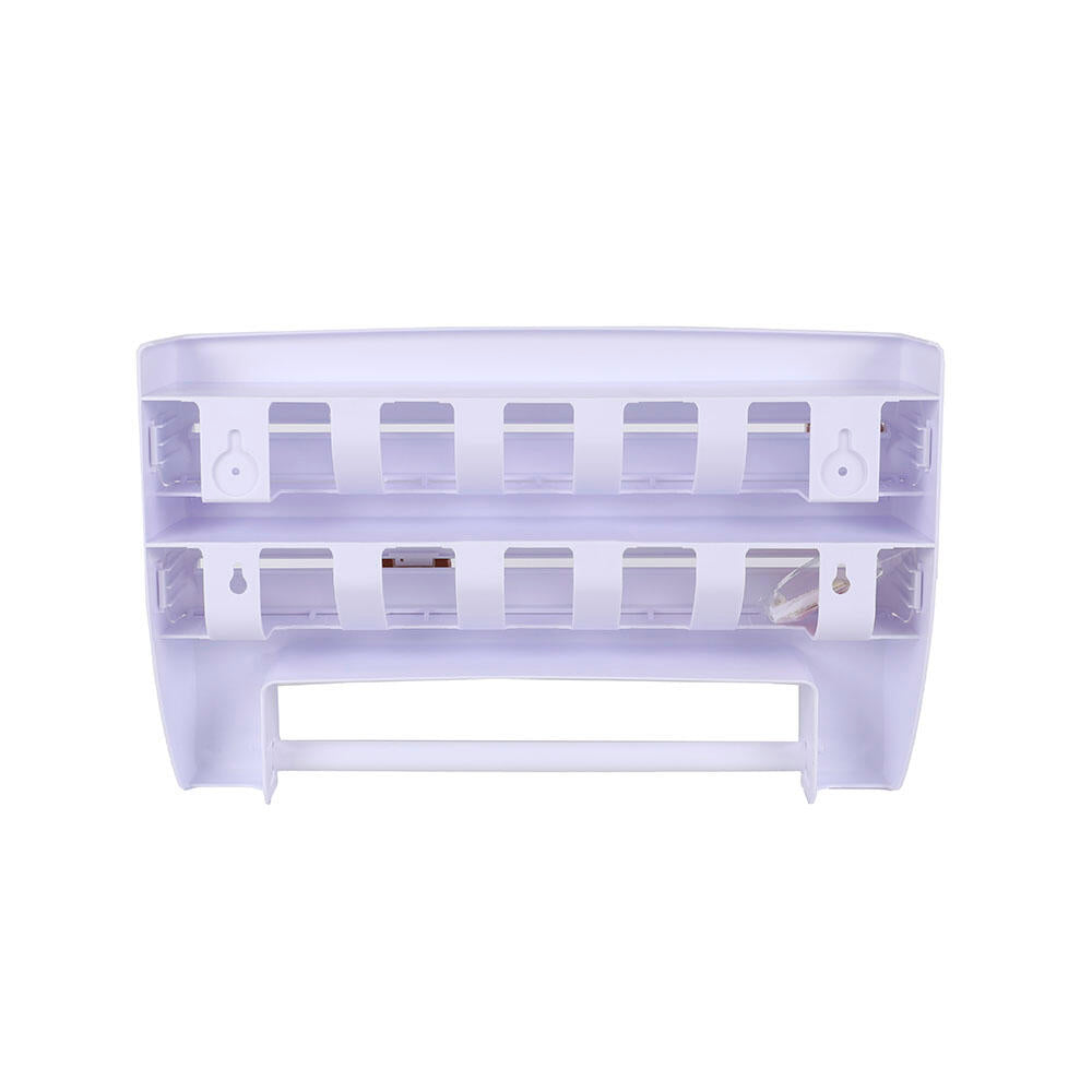 Portarrollos de Pared Para 3 Rollos, Porta Rollos Con Cuchillas Para un Corte Limpio, Portarrollos de Cocina de plástico