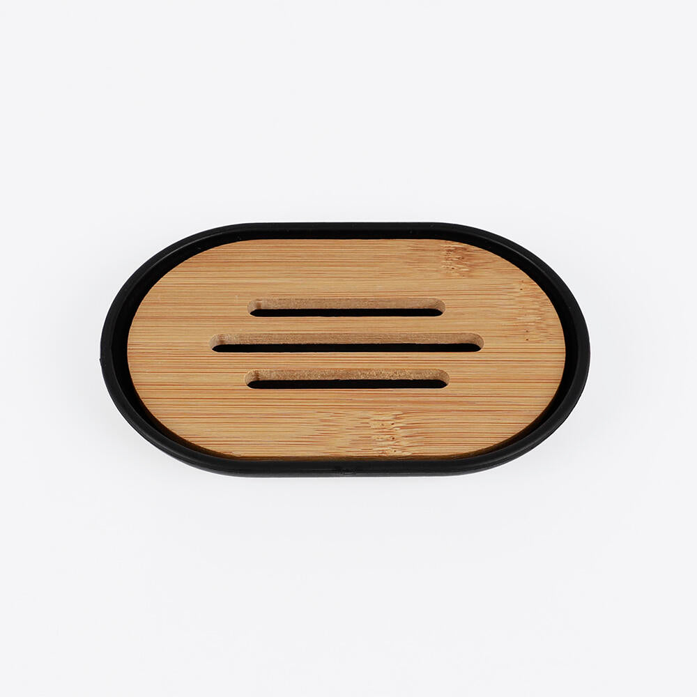 Set de Baño Set de Inodoro 5 Piezas Dispensador de Jabón, Portacepillos de Dientes, Cepillo de Baño, Jabonera & Vaso - Bambú