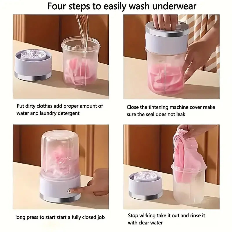 Lavadora Portátil Inalámbrica Recargable para Ropa Interior y Calcetines 🧦🩲