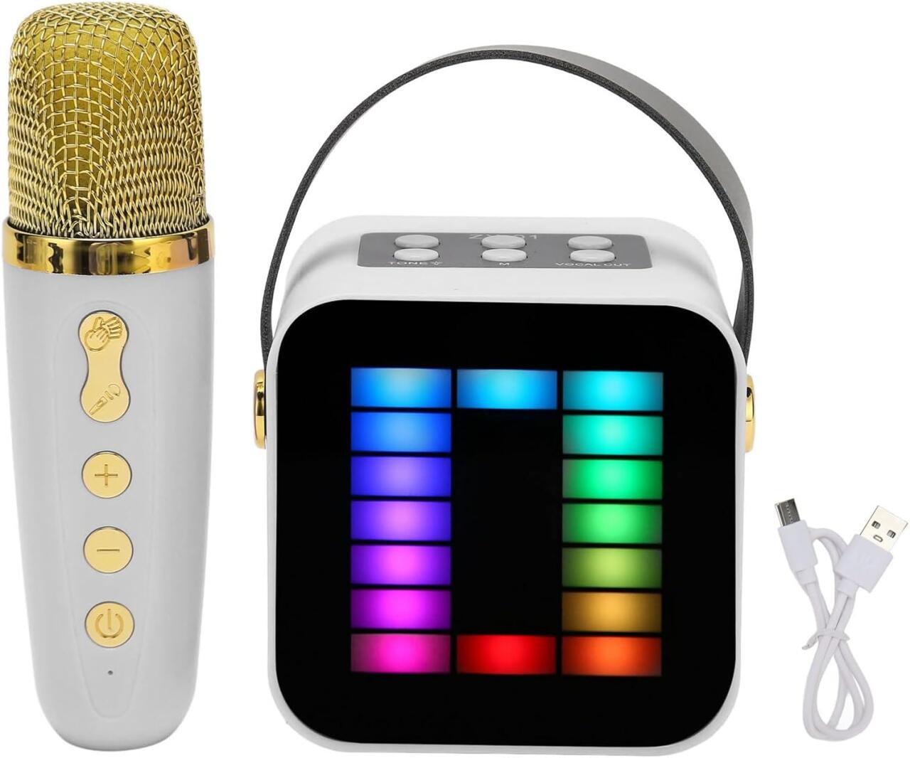 Mini Micrófono con Altavoz Bluetooth con Luz RGB